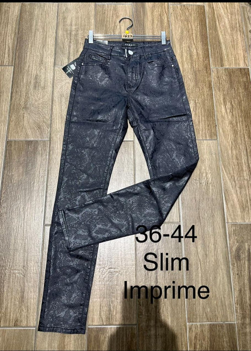 (5 Pack) Reptile Embossed Faux Leather Jeans