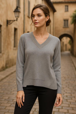 Sequin Trim V Jumper
