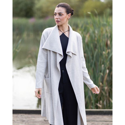 Cream Classic Plain Waterfall Soft Knit Coatigan