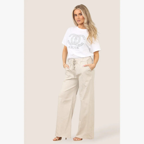 Plain Wide Leg Stretch Magic Trousers
