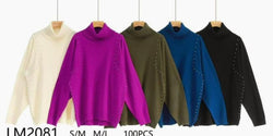 Silver Stud Cowl Soft Touch Knit Jumper