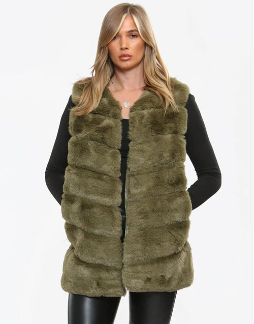 Regular Faux Fur Midi Gilet