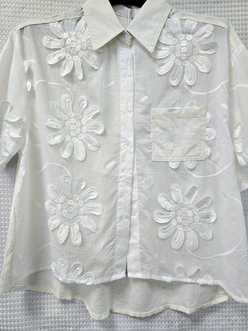 3D Daisy Cotton Shirt