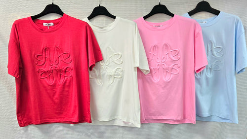 Embossed A Cotton T-shirt
