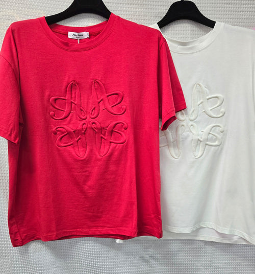 Embossed A Cotton T-shirt