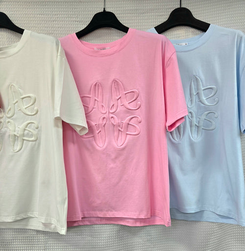Embossed A Cotton T-shirt
