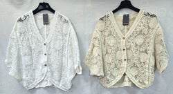 Crochet Cotton Batwing Cardigan