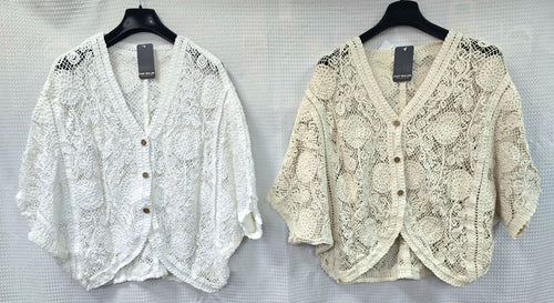 Crochet Cotton Batwing Cardigan