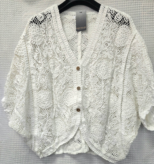Crochet Cotton Batwing Cardigan