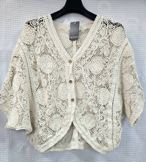 Crochet Cotton Batwing Cardigan