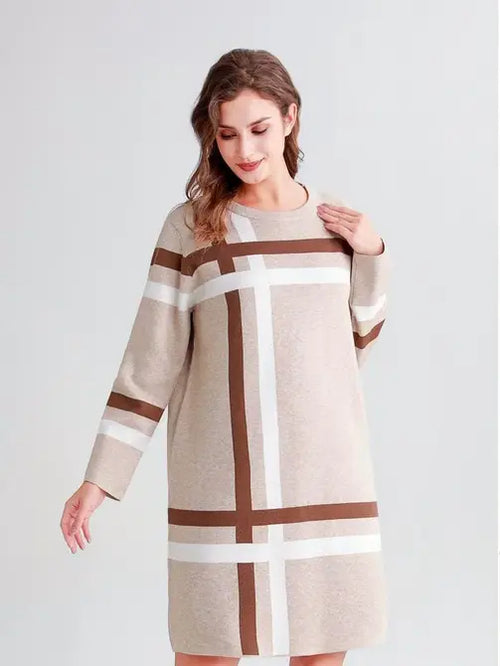 Classic Knitted Check Dress