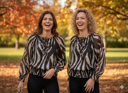Zebra Ruffle Bardot Lurex Embossed Bardot Blouse