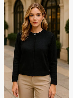 Crystal button Cardigan Soft Knit Cape