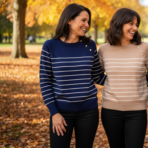 Pearl Trim Stripe Knit