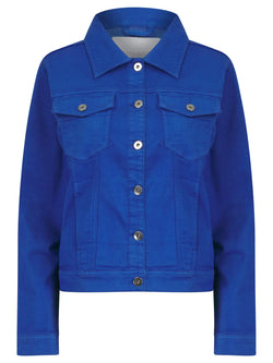 Kurt Muller Royal Blue Denim Cotton Stretch Jacket