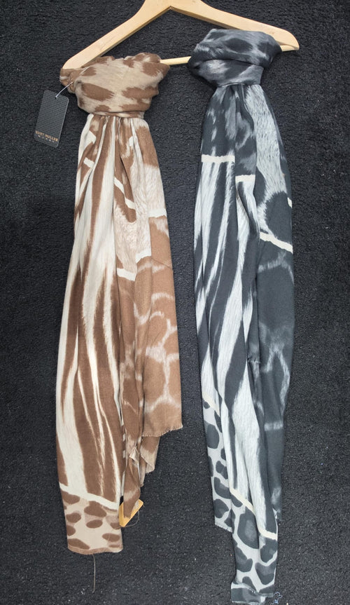 Multi Animal Fine Knitted Scarf
