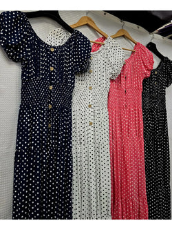 Polka Dot Bardot Maxi Dress