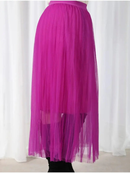 Tulle Mesh Maxi Skirt
