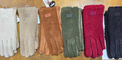 Contrast Suedette Fleece Ugg Style Gloves