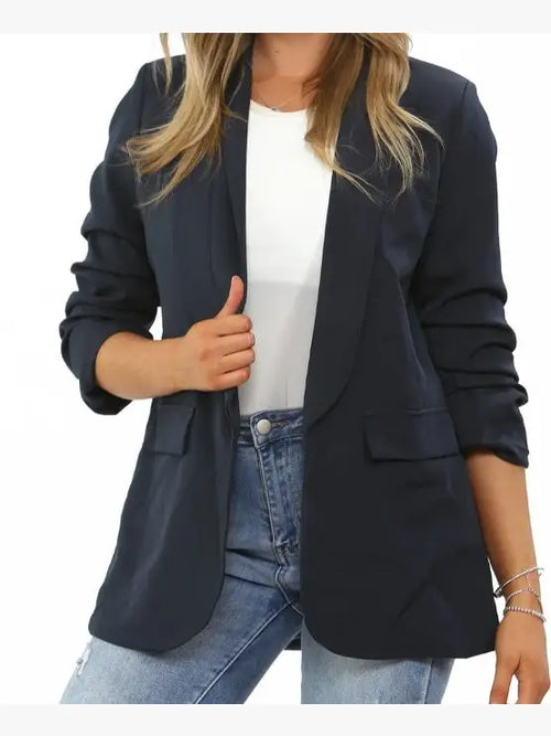 Oversized Rouched Sleeve Blazer