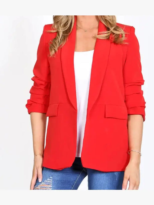 Oversized Rouched Sleeve Blazer