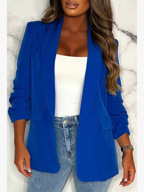 Oversized Rouched Sleeve Blazer