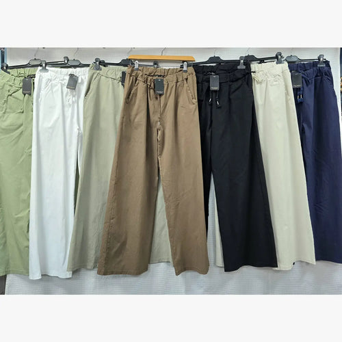 Plain Wide Leg Stretch Magic Trousers