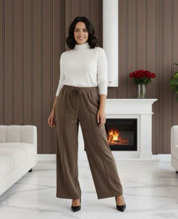 Wide Leg Front Seam Joggers