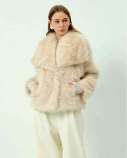 Big Collar Soft Touch Luxurious Faux Fur Coat
