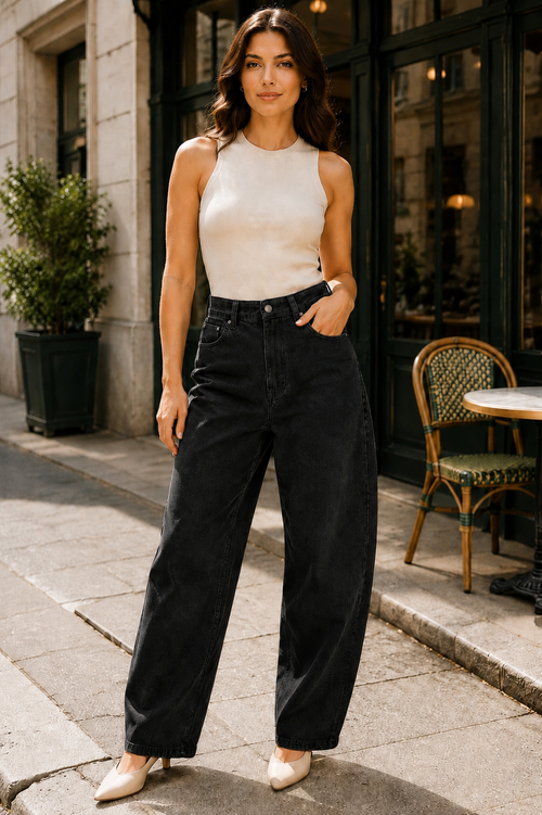Black Balloon Fit Voggo Denim Jeans