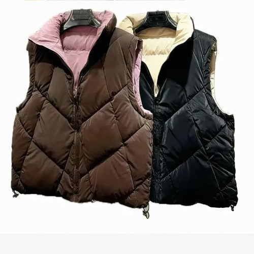 Plain Reversible Leather Look Gilet
