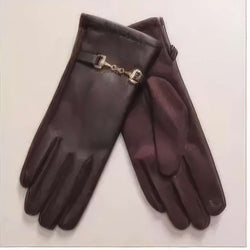 Buckle Vegan Leather Gloves