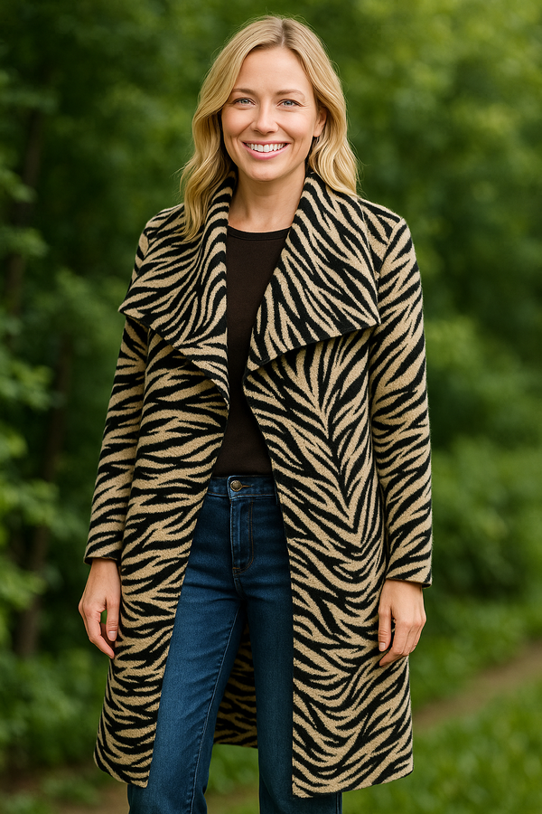 Zebra Waterfall Coatigan