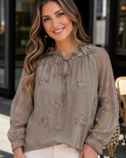 Luxury Butterfly Embroidery Blouse