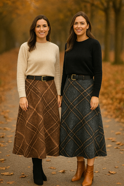 Tartan Check Suedette Midaxi Skirt