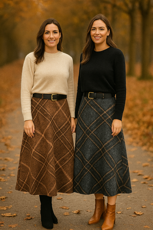 Tartan Check Suedette Midaxi Skirt