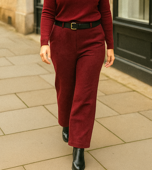 Belted Suedette Wide Leg Trousers