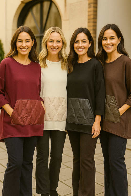 Nylon Patch Pocket Scuba Stretch Sweatshirt