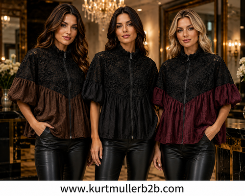 Velvet Lace Short Sleeve Crochet Blouson Jacket