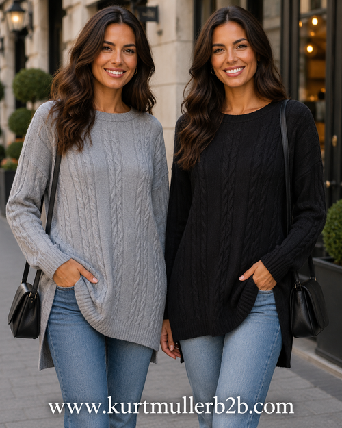 Crew Neck Cable Knit Jumper