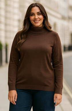 PLUS SIZE Polo neck knit