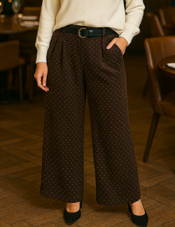 Diamante Stud Wide Leg Trousers