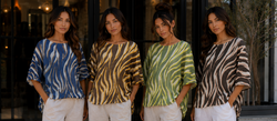 Abstract Fine Mesh Knit Top