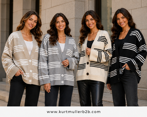 Stripe Soft Touch V Cardigan