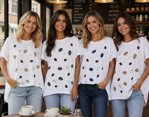 Coffee Bean Cotton High low T-shirt