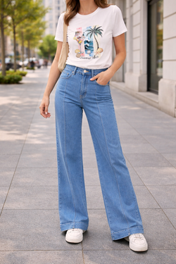 Seam Front Wide Leg Voggo Jeans