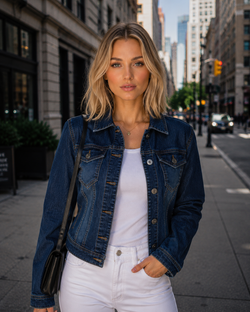 Kurt Muller Mid Denim Mesa Cotton Stretch Jacket