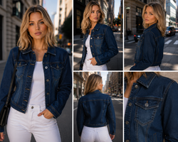 Kurt Muller Mid Denim Mesa Cotton Stretch Jacket