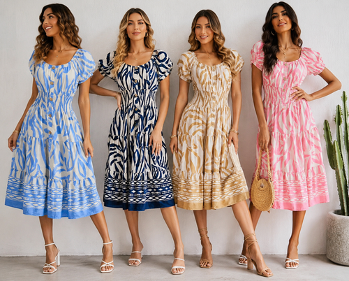 Tara Bardot Rouched Midi Dress