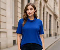 Shimmer Lurex Short Sleeve Top